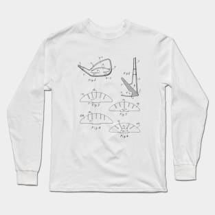 Golf Club Vintage Patent Hand Drawing Long Sleeve T-Shirt